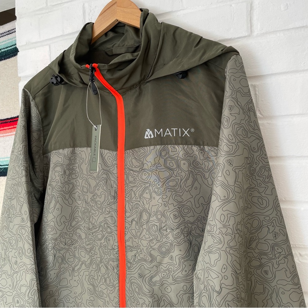 Matix Men's Olive Green Jacket with Orange Accents NWT Size Medium Fall Surf
